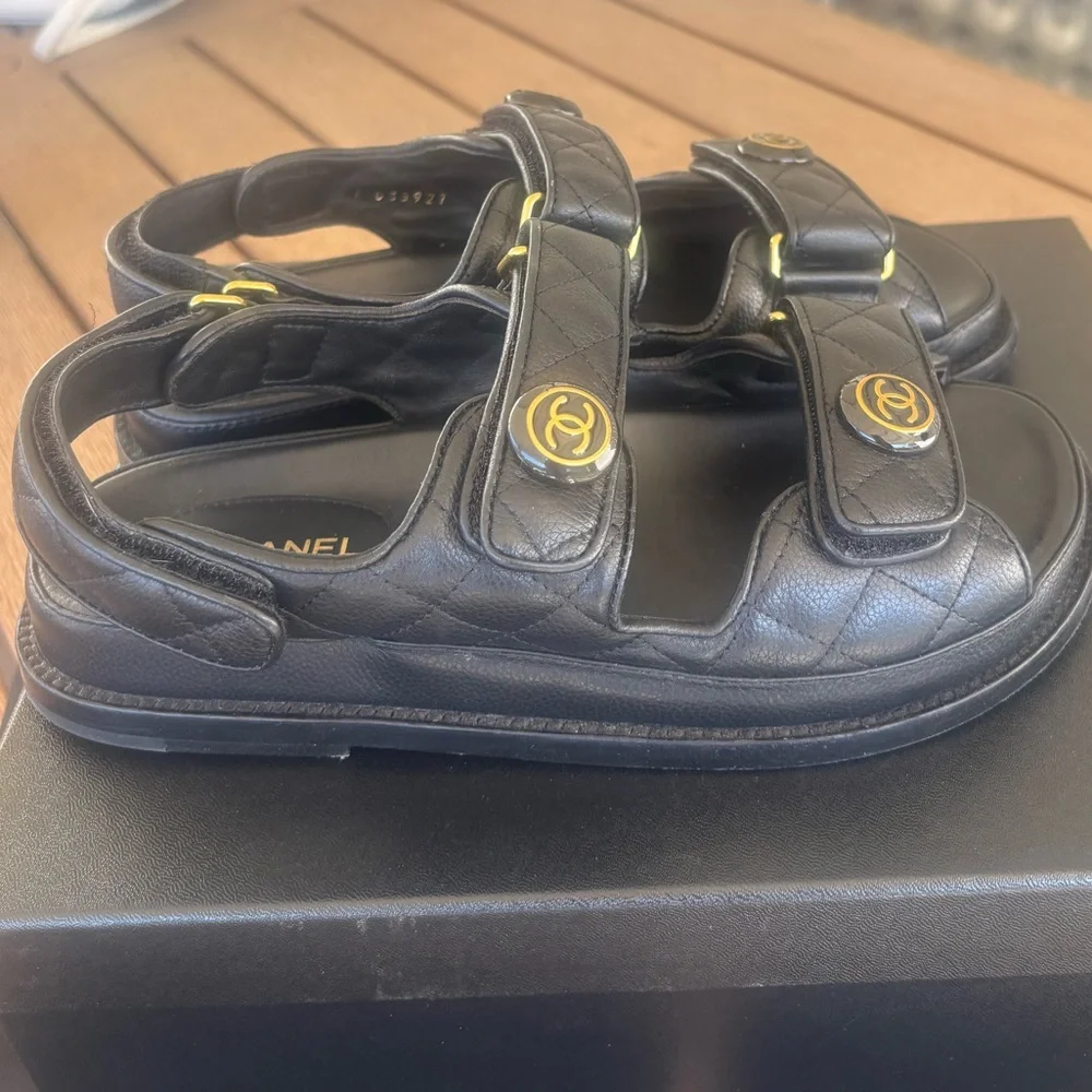 Chanel Quilted Dad Sandals - Sz 37 - Picture 6 of 11